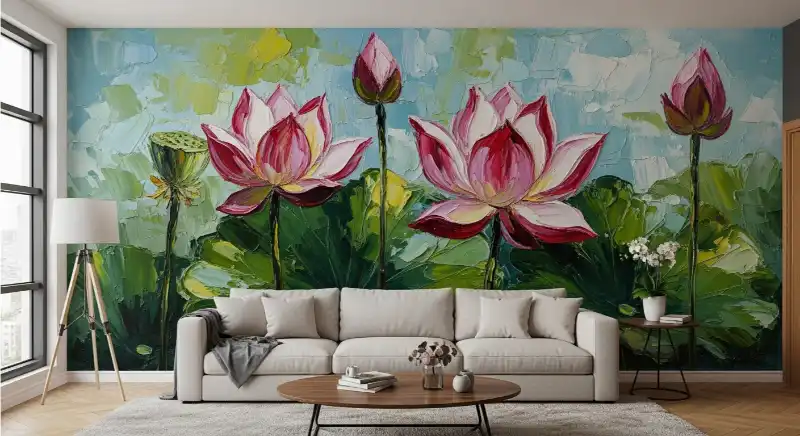 Tranh dán tường Hoa Sen 4