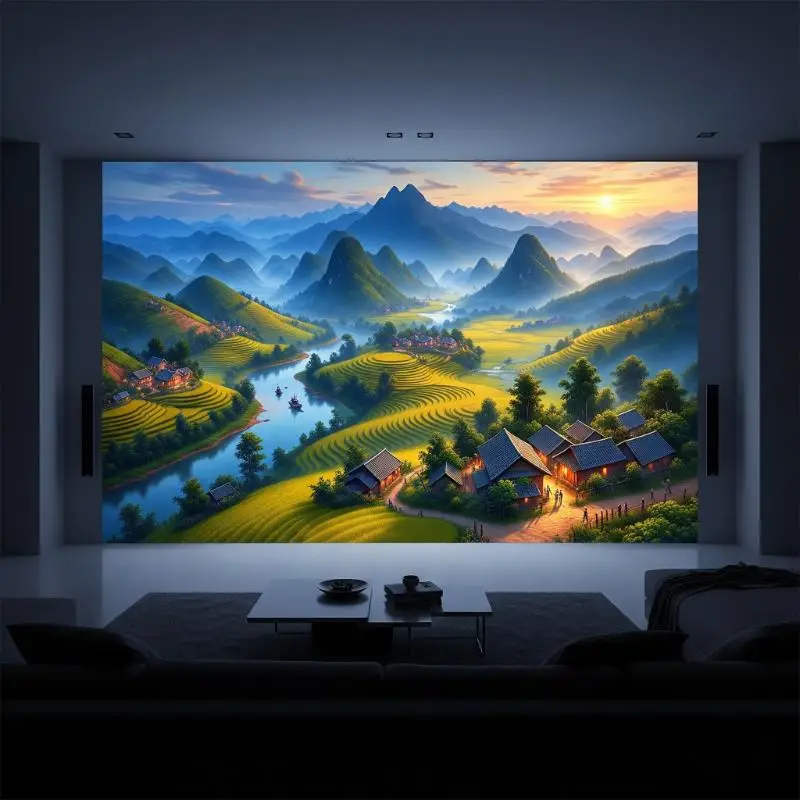 Tranh làng quê miền núi 