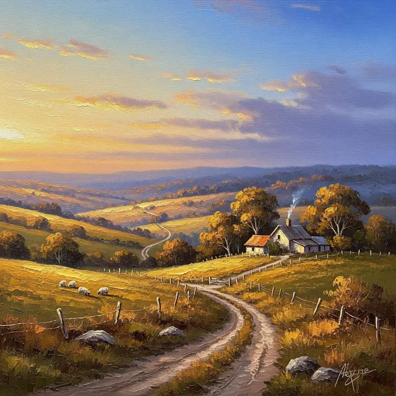 Tranh phong cảnh làng quê 10