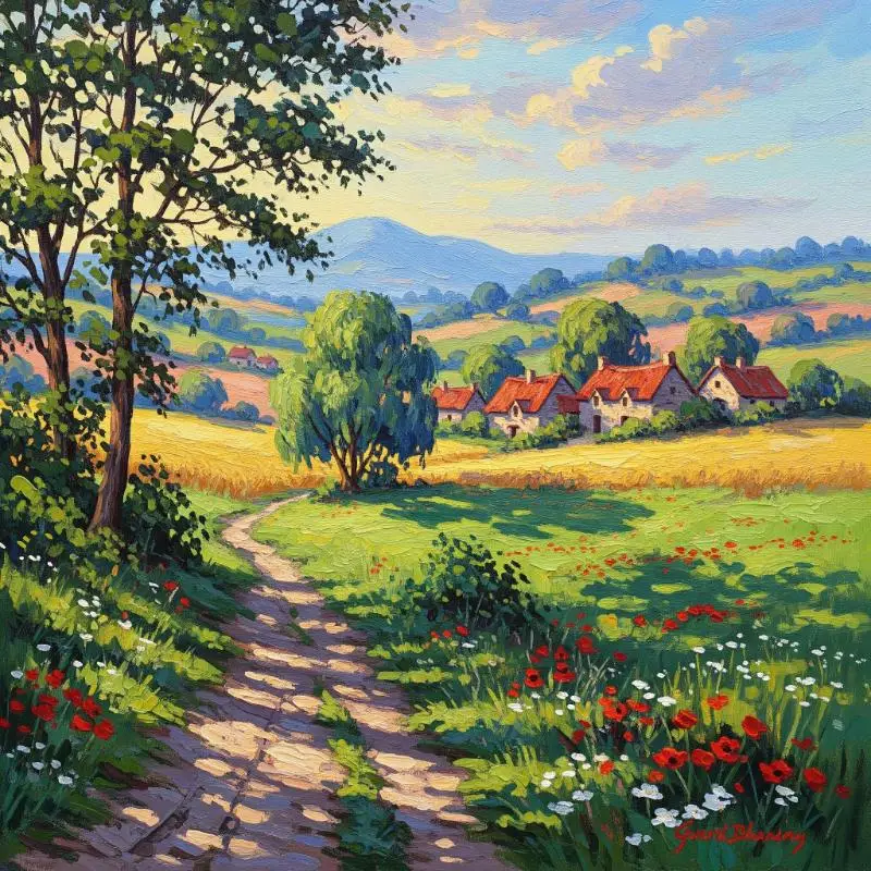 Tranh phong cảnh làng quê 11