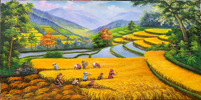 Bức tranh không chỉ đơn thuần là khung cảnh thiên nhiên, mà còn là biểu tượng của lòng kiên trì và tinh thần bất khuất của người dân vùng cao