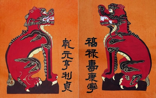 Đôi nghe tranh Kim Hoàng để trấn trạch 