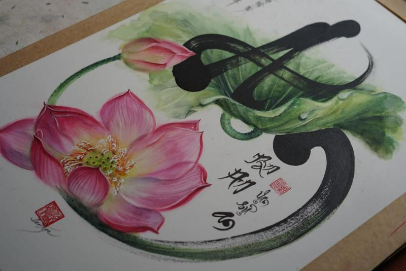 Cách chọn tranh thư Pháp Hoa Sen