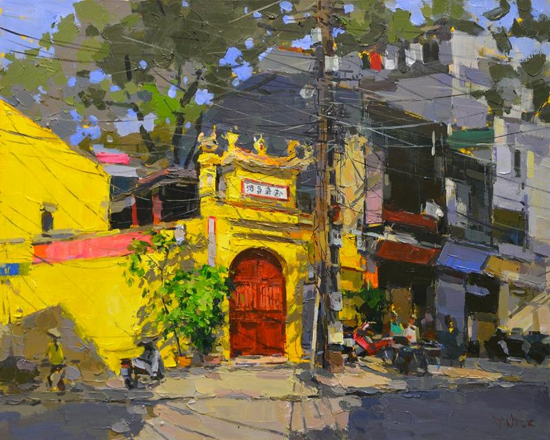 Họa sĩ Phạm Hoàng Minh vẽ về ngôi chùa cổ
