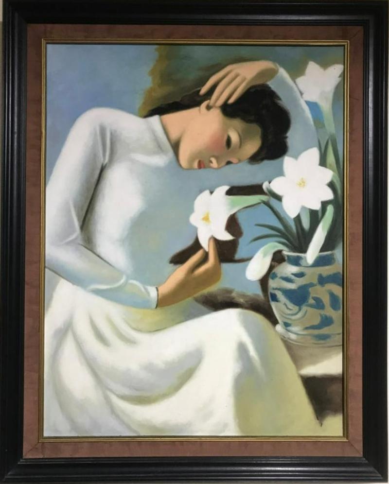 Thiếu nữ bên hoa Huệ của họa sĩ Tô Ngọc Vân