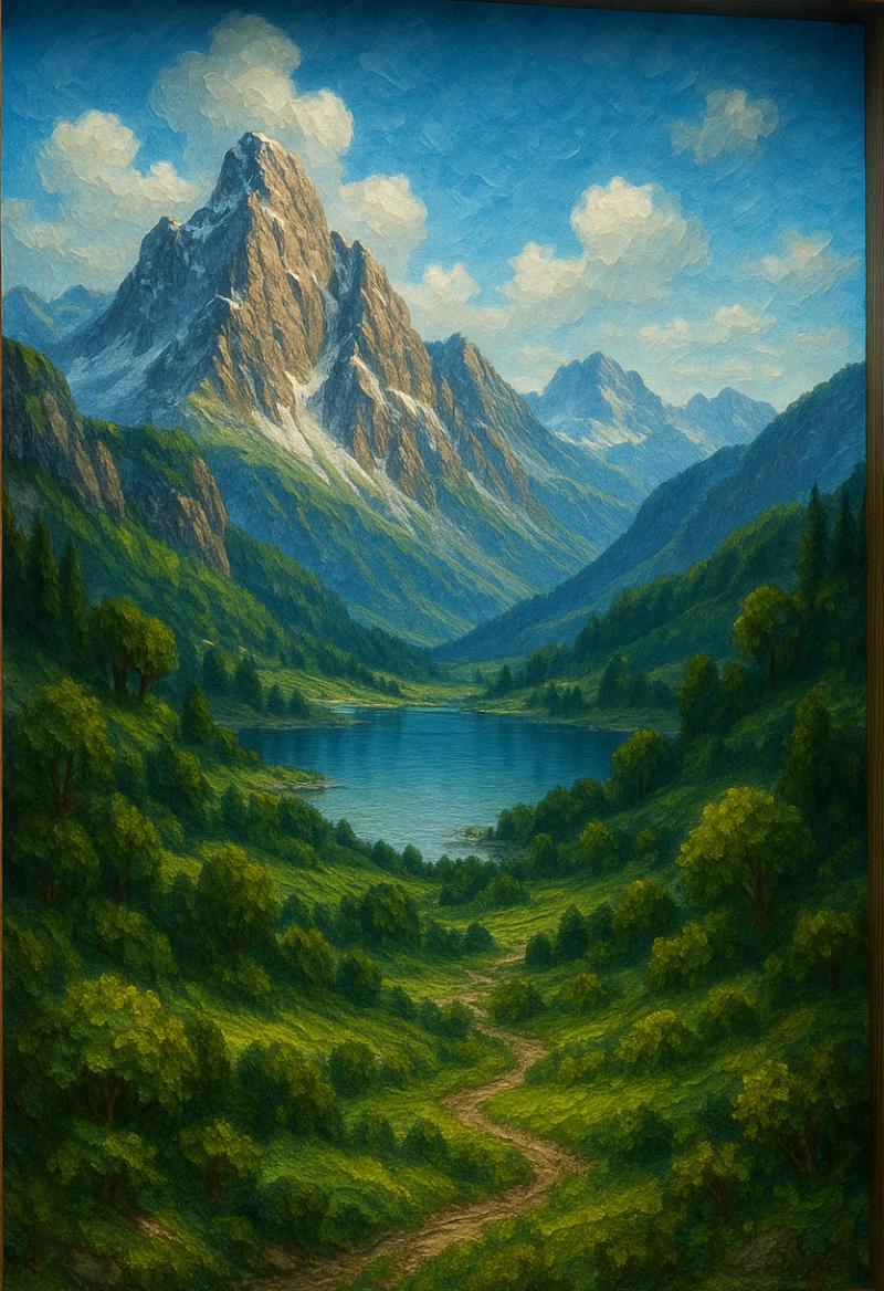 Tranh 3D cảnh núi non