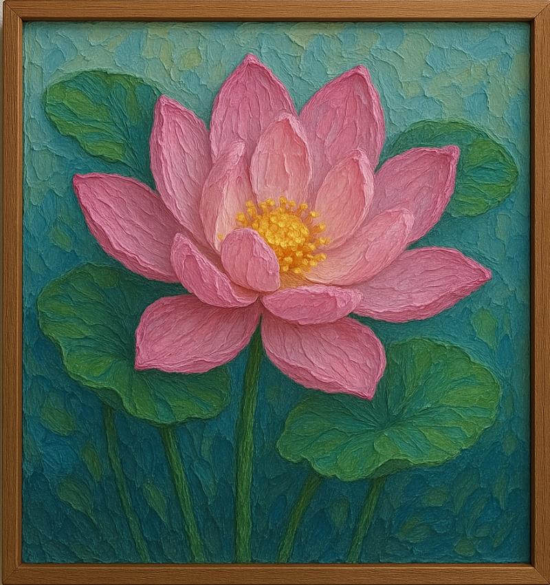 Bức tranh Hoa Sen 3D