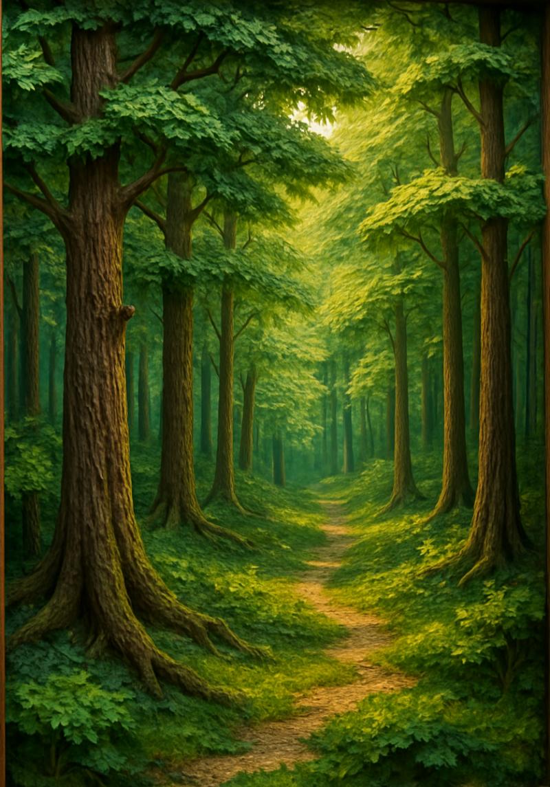 Tranh 3D rừng cây