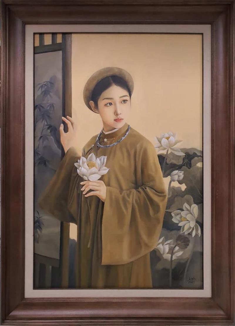 Tranh cô gái sơn dầu