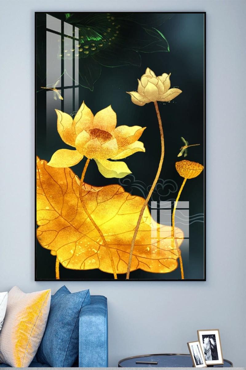 99+ Tranh kính nghệ thuật điểm nhấn cho nội thất 5 Tranh kính cường lực hoa sen