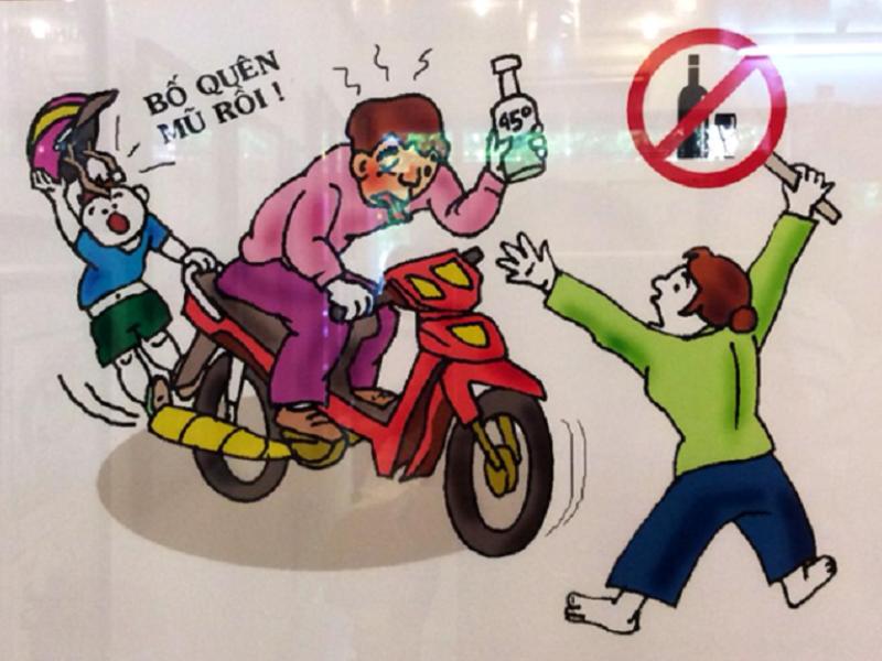 Tranh vẽ an toàn giao thông của họa sĩ tạo ấn tượng lâu dài