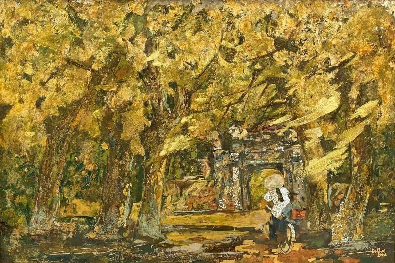 Tranh vẽ về làng quê của Họa sĩ Đỗ Khải
