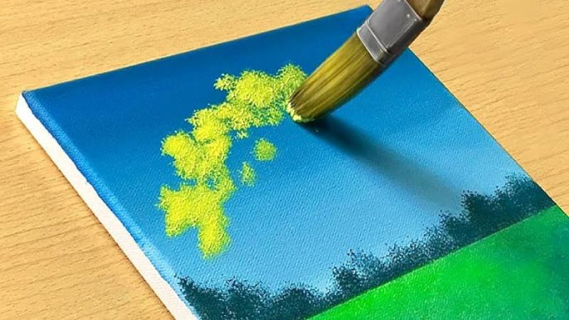 Kỹ thuật chấm màu bằng cọ lên tranh Acrylic