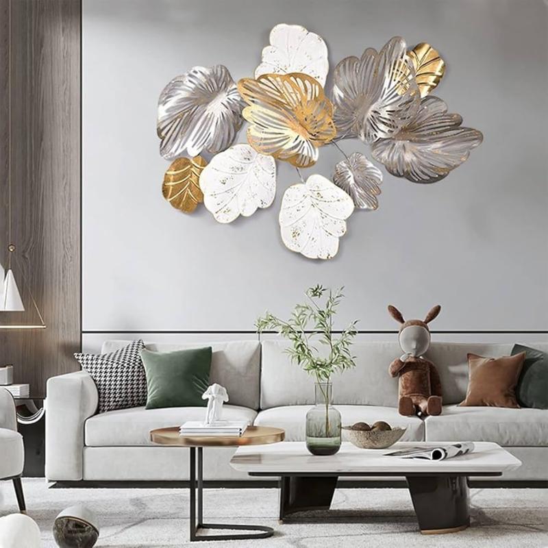 Tác phẩm 3D lá kim loại bạc-vàng, nâng tầm vẻ đẹp đẳng cấp và hiện đại cho nội thất