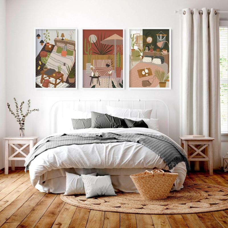 Tác phẩm decor phòng ngủ phong cách Boho, tạo cảm giác ấm cúng, thư thái và rất "chill"
