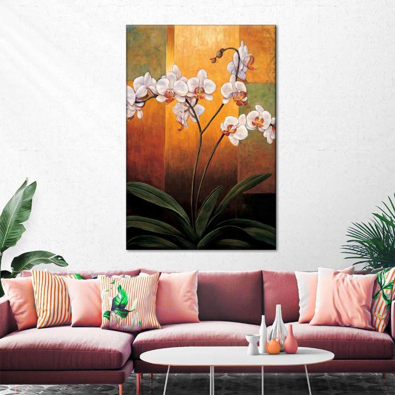 Tranh hoa lan trắng với ý nghĩa sâu sắc về tài lộc và may mắn