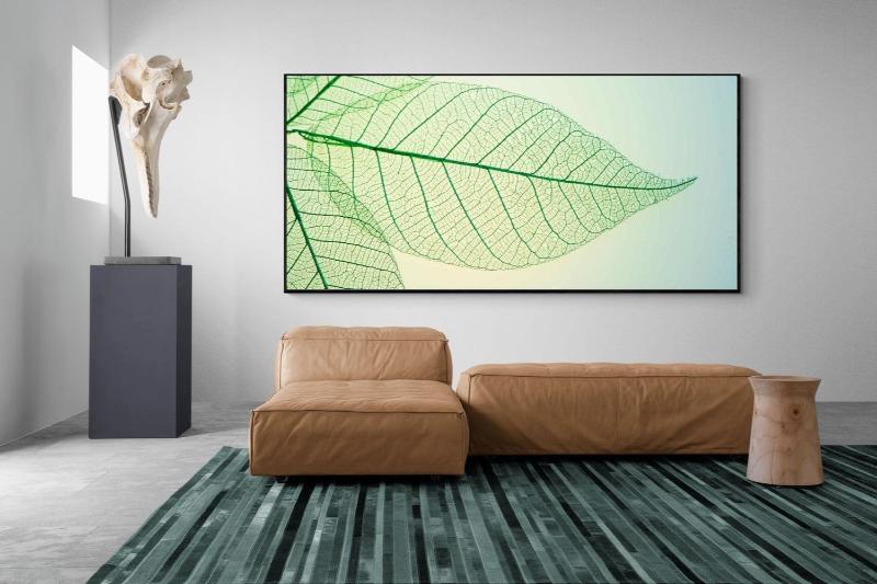 Tranh lá cây nghệ thuật với đường nét gân lá tinh xảo, mang lại hơi thở tự nhiên, thanh lọc không gian