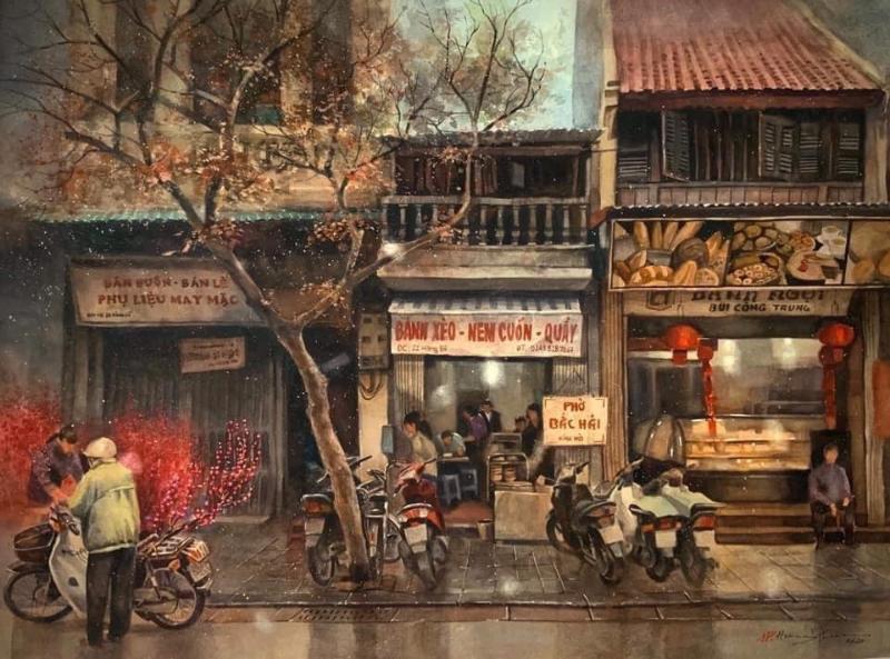 Tranh phố cổ nơi lưu giữ hồn Việt qua từng mái ngói rêu phong