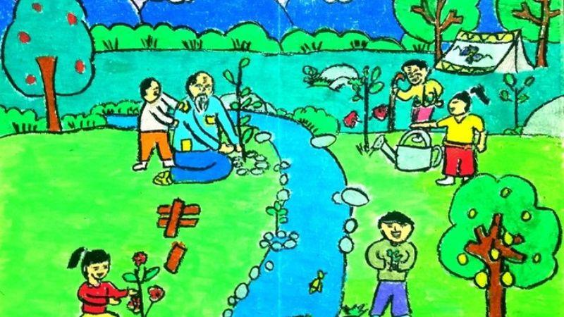 Bức tranh gửi thông điệp, bảo vệ môi trường xung quanh ta