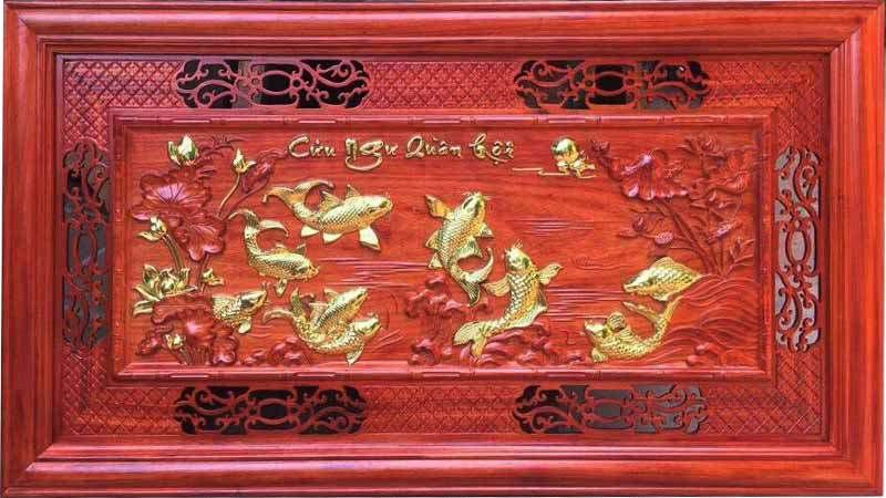 Tranh Cá Chép bằng gỗ thu hút tài khí, kích hoạt vượng vận