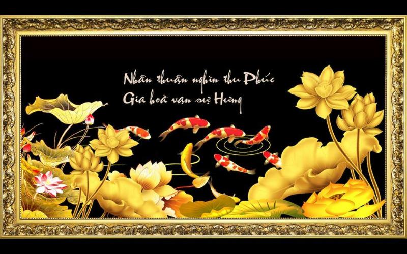 Tranh cá chép hoa sen là lựa chọn hàng đầu cho những ai muốn trang trí nhà cửa