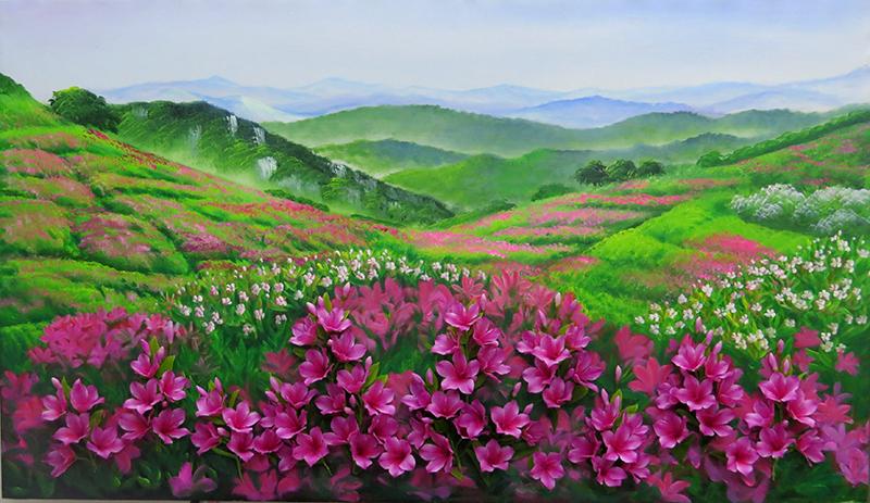 Tranh cánh đồng hoa tượng trưng cho ước mơ, hạnh phúc và niềm tin, khi kết hợp thành cánh đồng rộng lớn lại biểu trưng cho sức sống và tinh thần đoàn kết