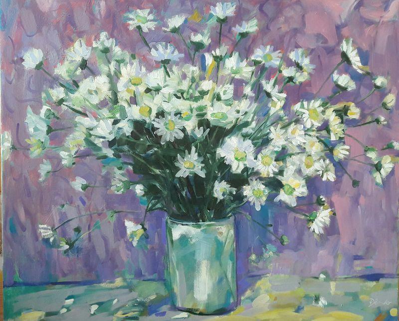 Với gam màu trắng chủ đạo được thể hiện bằng chất liệu sơn dầu mềm mại, sâu ánh sáng và sống động, bức tranh không chỉ đẹp về thẩm mỹ mà còn gửi gắm những thông điệp sâu sắc về tình yêu, bình an và sự thanh cao trong tâm hồn