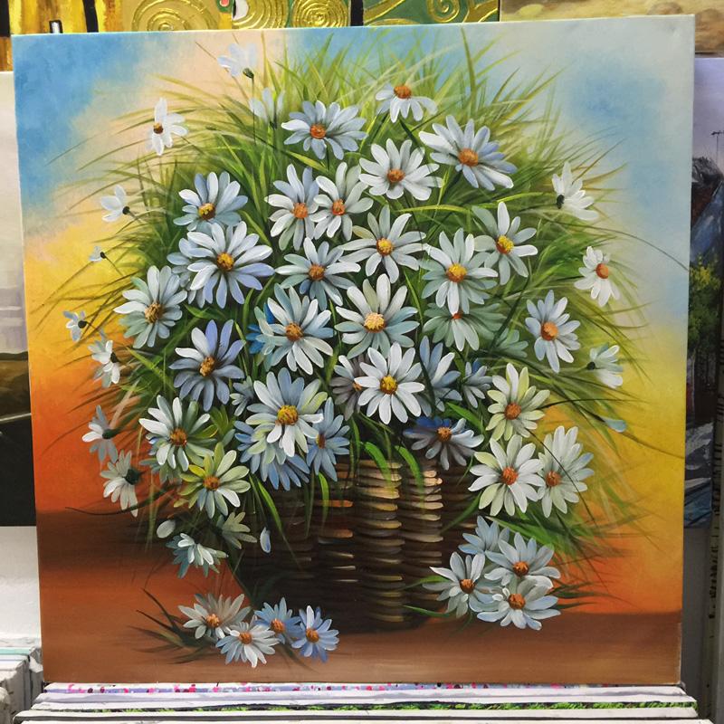 Tranh hoa cúc họa mi mang ý nghĩa về tuổi trẻ, sự hồn nhiên và tình yêu chân thành