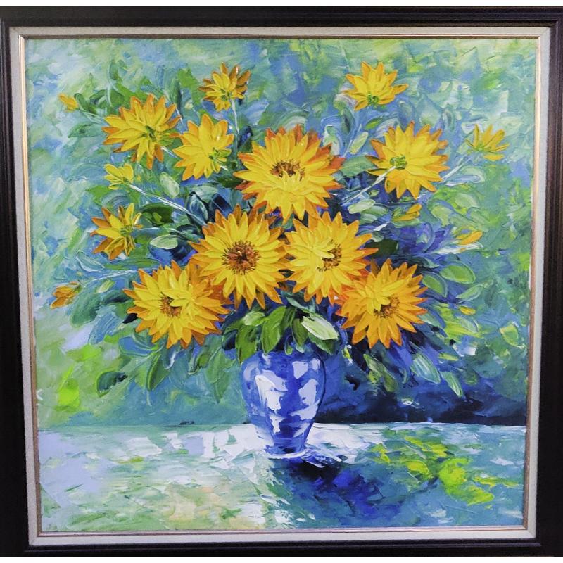 Tranh hoa cúc vàng hợp với người mệnh Kim và Thổ