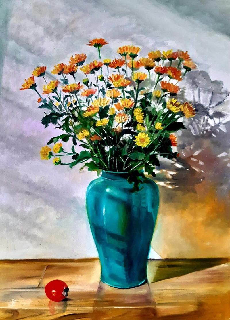 Tranh hoa cúc in 3D mang lại một phong cách và giá trị thẩm mỹ riêng