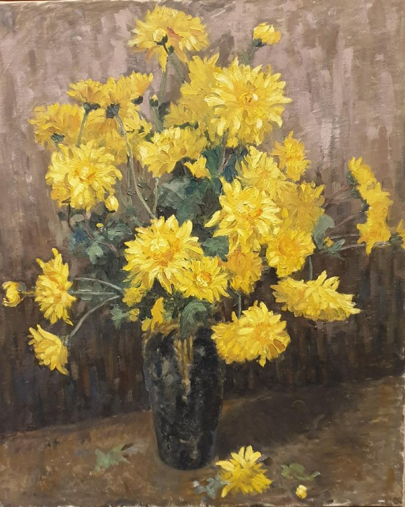 Tranh hoa cúc vàng mang năng lượng dương mạnh mẽ, tượng trưng cho ánh sáng, may mắn và tài lộc