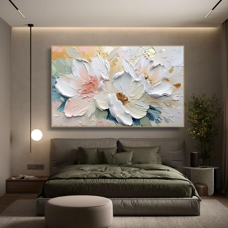 Tranh hoa đắp bột tác phẩm điêu khắc tinh xảo, kết hợp giữa hội họa và tạo hình