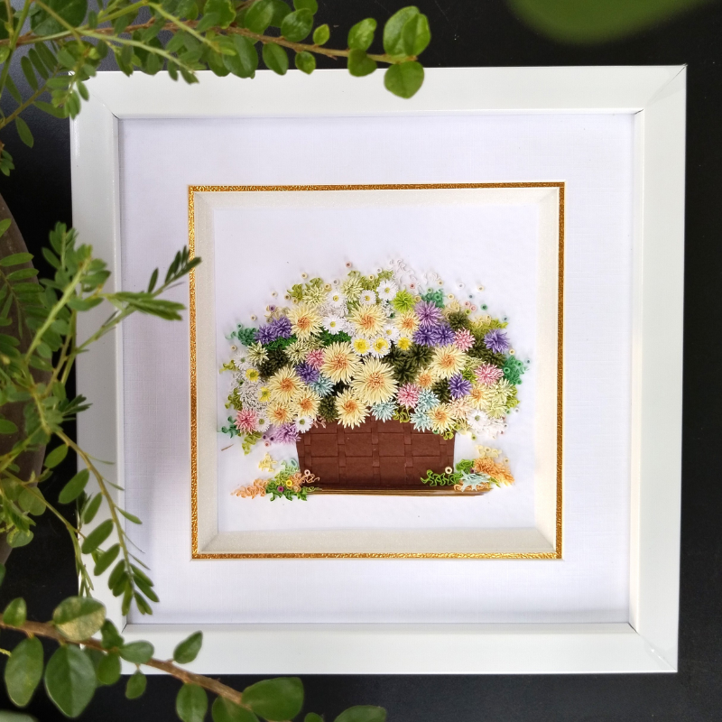 Tranh hoa cúc giấy 