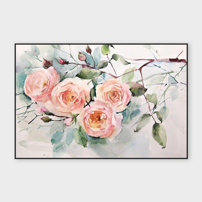 Tranh hoa hồng màu nước gây ấn tượng bởi sự tinh tế trong từng nét cọ