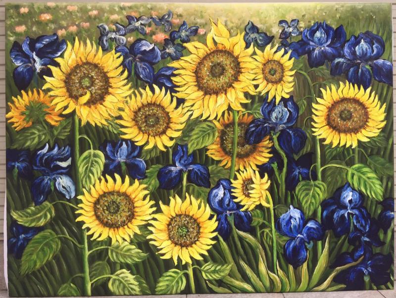 Tranh hoa hướng dương vangodh biểu trưng cho hy vọng, sự sống, lòng biết ơn, tình bạn và vòng đời