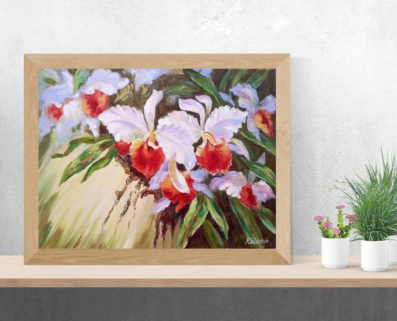 Tranh hoa lan sơn dầu