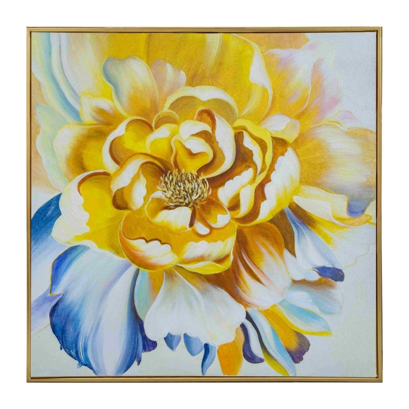 Tranh hoa mẫu đơn vàng biểu tượng của sự giàu sang