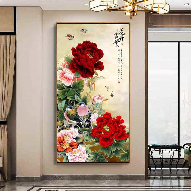 Tranh Hoa Mẫu Đơn mang đến cảm giác an yên và tài khí dồi dào