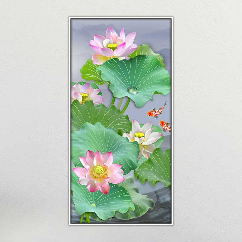 Trong phong thủy tranh hoa sen 3D biểu tượng của sự cân bằng, thanh lọc và hòa hợp âm dương