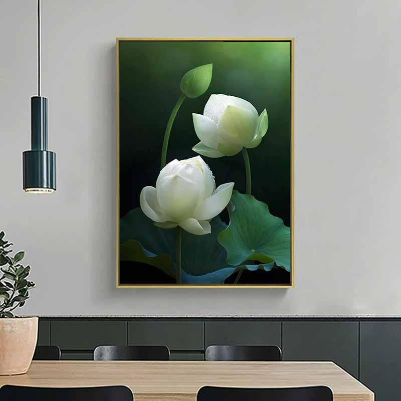 Tranh in hoa sen thanh thoát, an yên