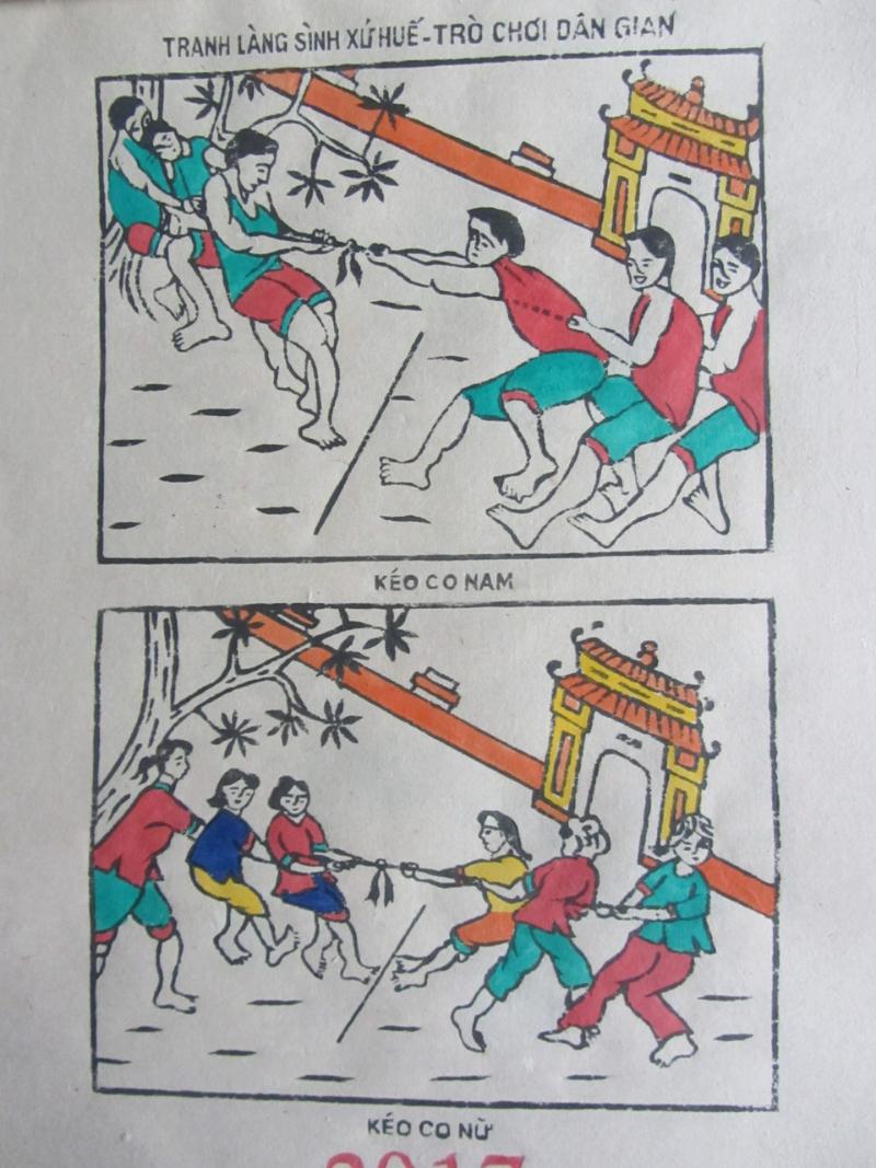 Tranh làng Sình rất phong phú chủ đề