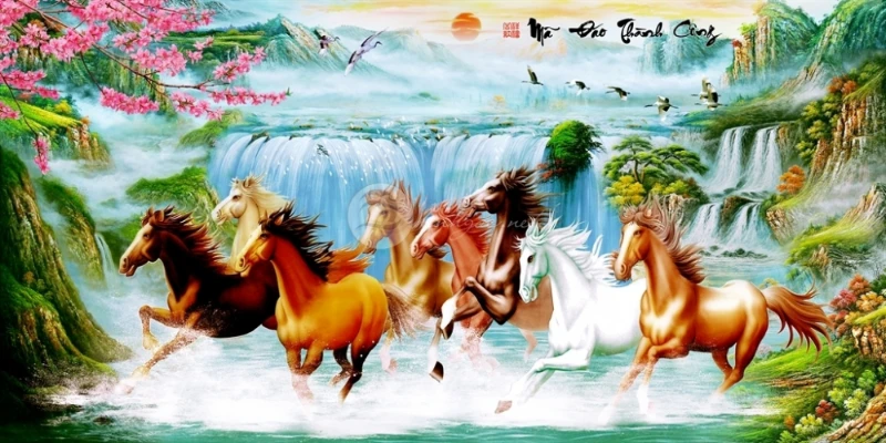 Ý nghĩa tranh Mã Đáo Thành Công cách treo thu hút tài lộc 21 tranh ma dao thanh cong 11