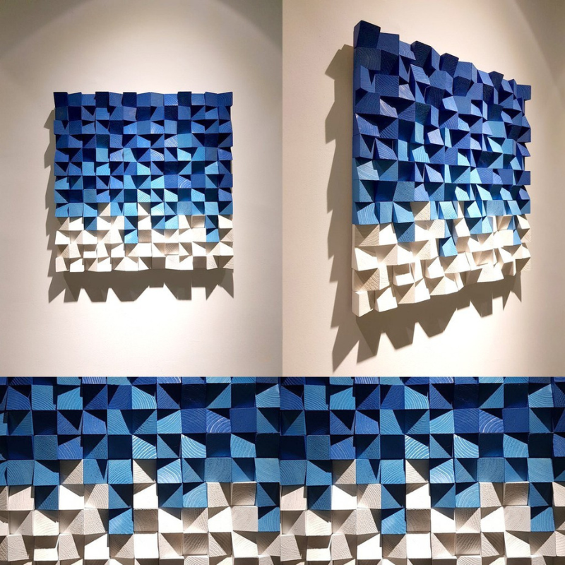 Tranh mosaic 3D bằng gỗ có hiệu ứng không gian sống động