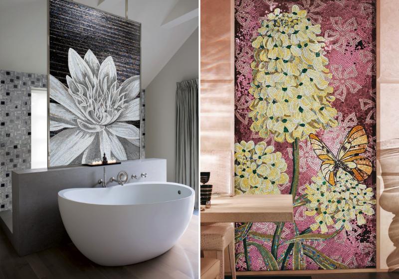 Tranh mosaic trưng bày ở phòng bếp tạo cảm giác thư giãn, cân bằng năng lượng