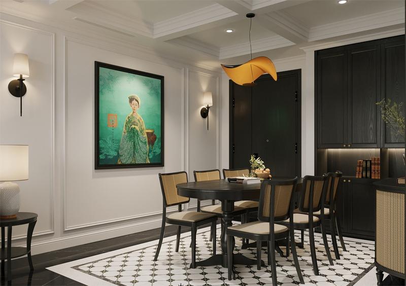Tranh sơn mài Indochine mang giá trị truyền thống cao