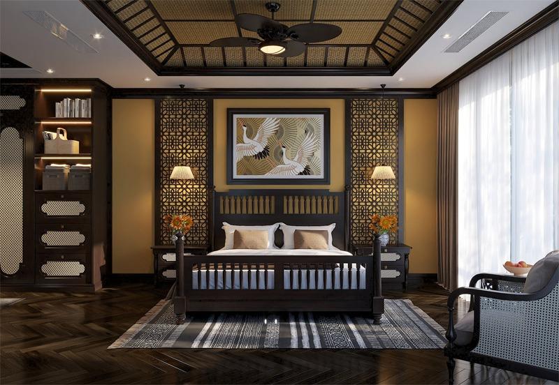 Tranh gốm phong cách Indochine hình chim hạc rất được ưa chuộng