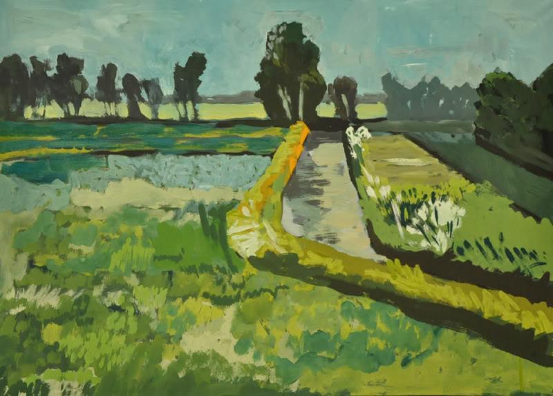 Tranh phong cảnh màu bột mang nét đẹp mộc mạc, tươi sáng, đậm chất đồng quê