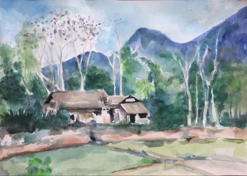 Tranh phong cảnh màu nước truyền tải ánh sáng và không khí tự nhiên