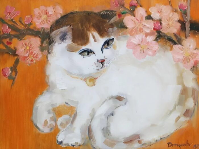 tranh-son-dau-con-meo