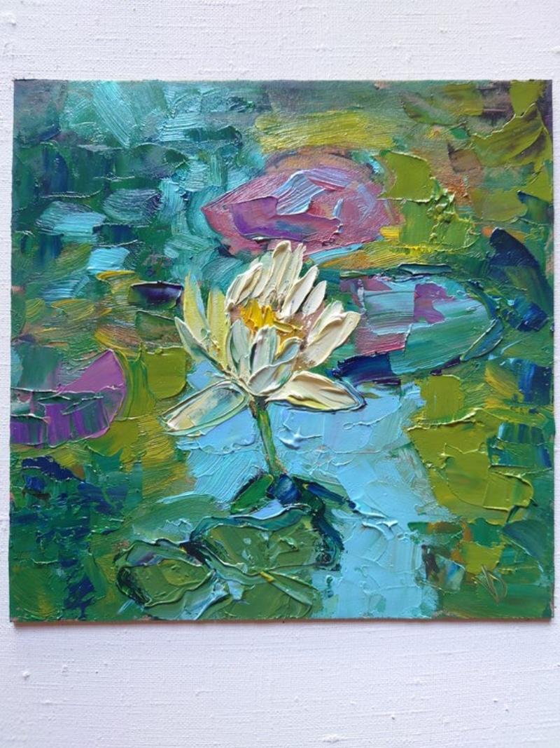 Tranh sơn mài hoa sen